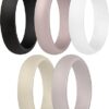 ThunderFit Women’s Silicone Wedding Rings, Rubber Engagement Bands 5.5mm Wide 2mm Thick - 1/2/3/4/5/6/7 Variety Multipack