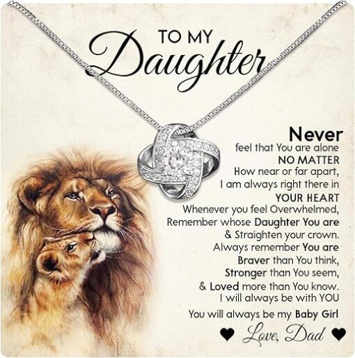 To My Daughter Necklace From Dad With Heartfelt Message & Elegant Box, Father Daughter Gifts from Dad, Birthday Gift for Daughter Adult, Father Daughter Necklace, Daddy Daughter...