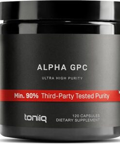 Toniiq Ultra High Purity Alpha GPC Capsules - 600mg Concentrated Formula - 90%+ Highly Purified and Bioavailable Nootropic - 120 Capsules Alpha GPC Supplement