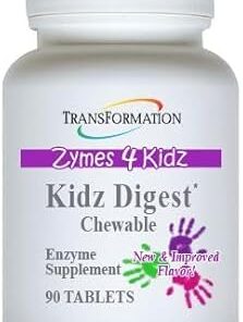 Transformation Enzymes Kidz Digestive Enzyme Supplement Chewable, 90 Tablets - #1 Physician Practitioner Recommended, Promote Healthy and Complete Digestion and Elimination