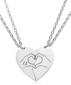 TS Heart Hands Gesture Matching BFF Necklaces for 2 Outfits Jewelry Accessories Friendship Stuff Inspirational Merch Gift for Music Lover Teen Girls Bestie Sisters.