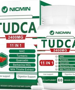 TUDCA Supplements 2400MG, Bile Salts Complex for Liver Detox & Gallbladder Cleanse, Anti-Aging for Men and Women, Digestive Health 60 Capsules