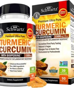 Turmeric Curcumin with Black Pepper Extract 1500mg - High Absorption Ultra Potent Turmeric Supplement with 95% Curcuminoids and BioPerine - Non GMO Turmeric Capsules for Joint...