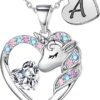 Unicorn Gifts for Girls Kids Fashion - CZ Heart Unicorn Necklace for Girls Teens Initial Unicorn Necklace Unicorn Jewelry Unicorn Gifts for Girls Kids Jewelry Birthday Gifts for...