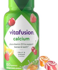 vitafusion Chewable Calcium Gummy Vitamins for Bone and Teeth Support, Fruit and Cream Flavored, America’s Number 1 Gummy Vitamin Brand, 50 Day Supply, 100 Count