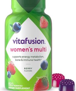 Vitafusion Womens Multivitamin Gummies, Berry Flavored Daily Vitamins for Women With Vitamins A, C, D, E, B-6 and B-12, America’s Number 1 Gummy Vitamin Brand, 75 Days Supply,...