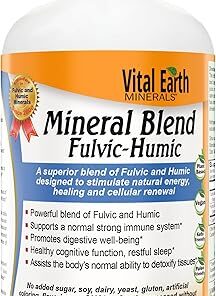 Vital Earth Minerals Fulvic Humic Mineral Blend Liquid – Fulvic Acid Supplement with 70+ Trace Minerals, Electrolytes for Recovery, Balance & Energy, 32 Oz + 1 Oz Cup