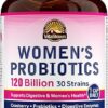 VITALITOWN Probiotics for Women 120 Billion CFUs, 30 Strains, with Prebiotics & Digestive Enzymes & Cranberry, Gut & Vaginal Health, Vegan 30 Delayed Release Caps