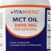 Vitamatic MCT Oil 3000 mg per Serving - 180 Softgels - from Coconut Oil - Contains 55% caprylic Acid C8 and 40% capric Acid C10