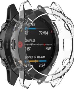 Watch Protector for Garmin Fenix 6 TPU Half Coverage Smart Watch Protevtice Case (Black) (Color : White)