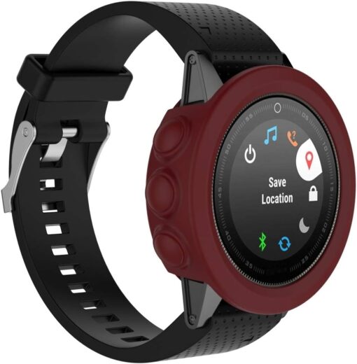 Watch Protector Smart Watch Silicone Protective Case, Host not Included for Garmin Fenix 5S (White) (Color : Dark Red)