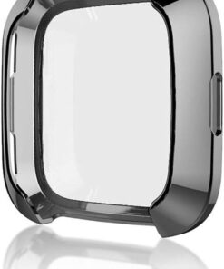 Watch Protector Smart Watch Soft TPU Protective Case for Fitbit Versa (Black) (Color : Black)