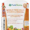 Whole Food MultiVitamin and Minerals with Probiotic Enzymes - 120 Multivitamins for Women and Men - Packed with WholeFood and Herbal Ingredients - Powerful Antioxidants for...