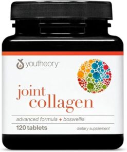 Youtheory Joint Collagen Advanced - Type 2 Collagen Supplement - Joint Support & Health - with Boswellia Extract, Turmeric & Quercetin - 120 Tablets