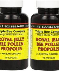 YS Eco Bee Farms, Royal Jelly Bee Pollen Propolis plus Korean Ginseng, 90 Capsules (2Pack)