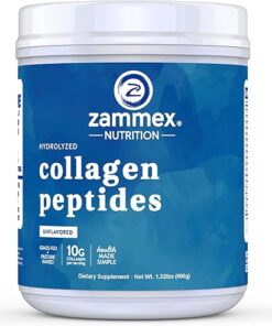 Zammex Premium Collagen Peptides Powder Unflavored,Hydrolyzed Proteins Types I & III, Supports Hair, Skin, Nails, Joints, Grass Fed, Non-GMO, Gluten-Free,Paleo & Keto...