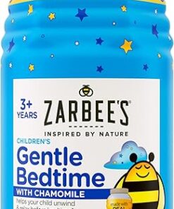 Zarbee's Gentle Bedtime Gummies for Kids - Melatonin-Free Blend of Natural Honey, Raspberry Lemon, and Chamomile Helps Children Unwind and Relax to Prepare for Sleep, 30ct