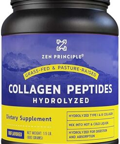 Zen Principle Grass-Fed Collagen Peptides 1.5 lb. Anti-Aging Hydrolyzed Protein Powder for Healthy Hair, Skin, Joints & Nails. Paleo and Keto Friendly, GMO and Gluten Free,...