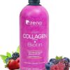 Zena Nutrition Liquid Collagen Peptide + Biotin | Liquid Collagen for Women and Men | 2500mg Verisol Bioactive Multi Collagen Peptides | 5000mcg Biotin | Sugar Free | Berry | 60...