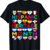 Hispanic Heritage Month National Latino Countries Flags T-Shirt