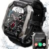 Smart Watch for Men，with Answer/Make Call 100+ Sports Modes Fitness Smart Watch, IP68 Waterproof 80 Days Extra-Long Battery Heart Rate/Blood Oxygen/Sleep Monitor Smartwatch for...